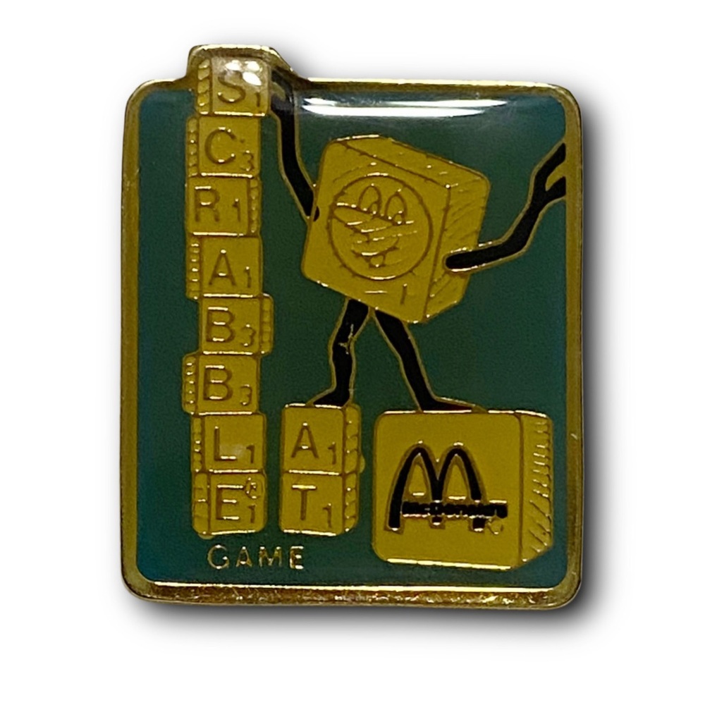 McDonald’s Pin Collectible SCRABBLE 1988 Promotion Partnership Metal Lapel Pin